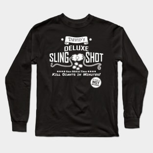 David's Slingshot Funny Bible Inspired David And Goliath Retro Vintage Poster Long Sleeve T-Shirt